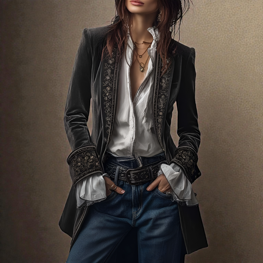 נוריה | ז'קט קטיפה אלגנטי