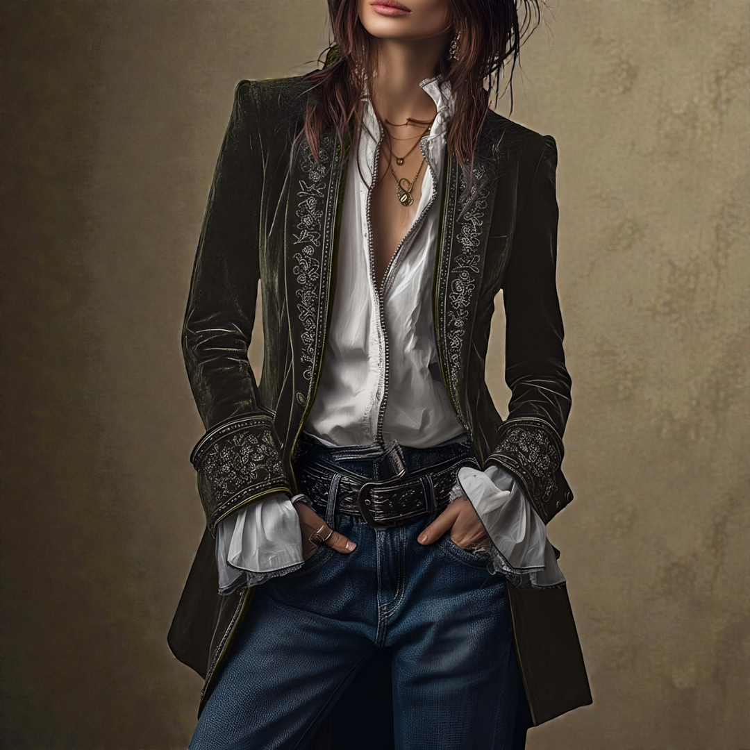 נוריה | ז'קט קטיפה אלגנטי