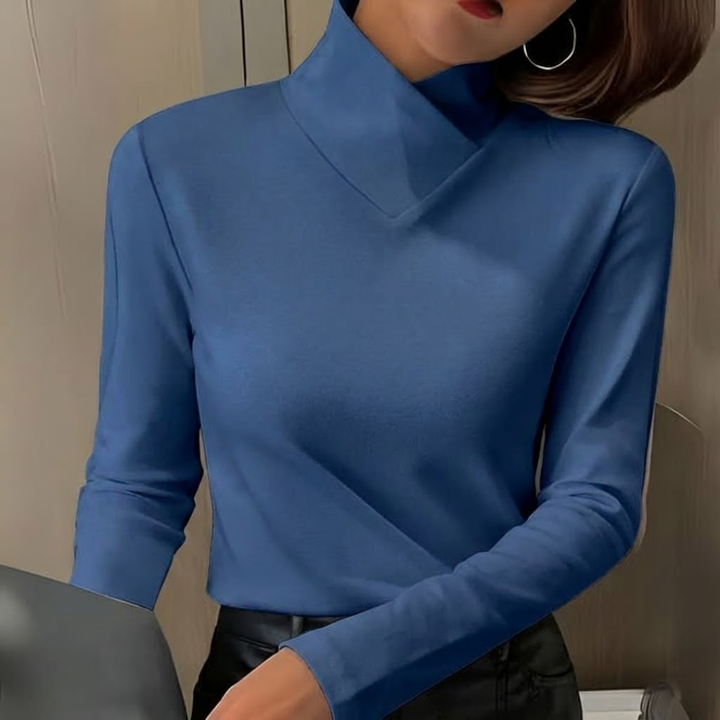 נועה | חולצה אלגנטית עם צווארון גבוה